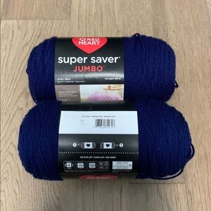 NWT Jumbo Red Heart Jumbo Yarn - Soft Navy - (2) 28oz/1488 Yards